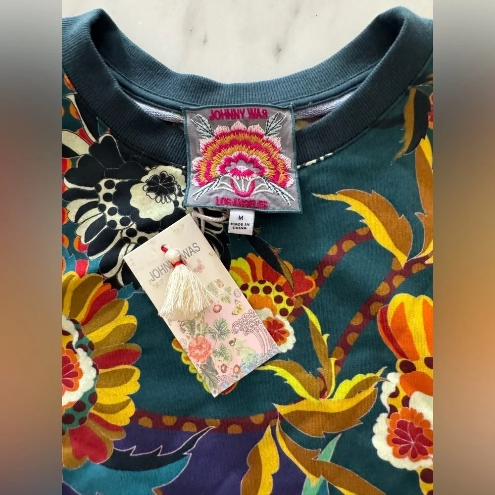 Johnny Was-NWT Multicolor Janie Favorite Relaxed Printed Longsleeve Sweatshirt - Picture 4 of 8